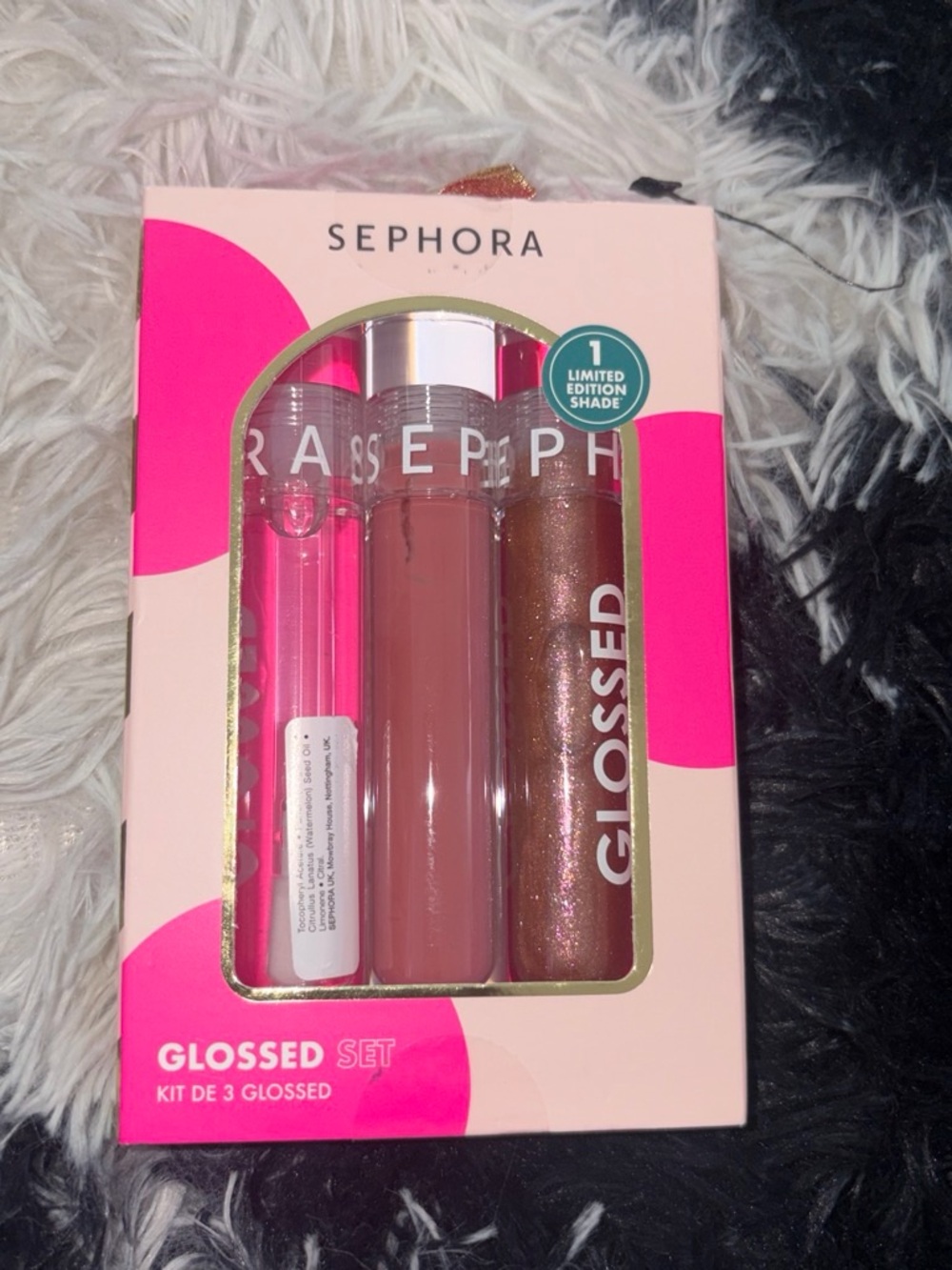 Sephora Glossed Lip Trio — Hot Pink, Mauve Nude & Shimmering Bronze